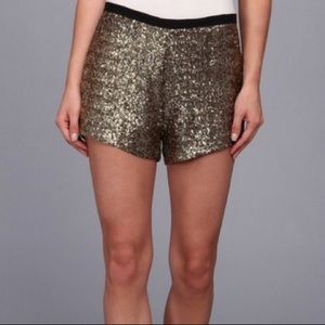 Gold sequined shorts